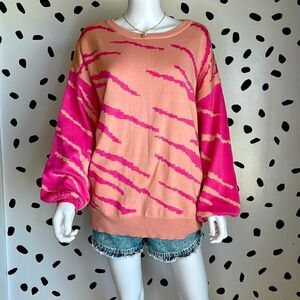 Pink Zebra Print Sweater